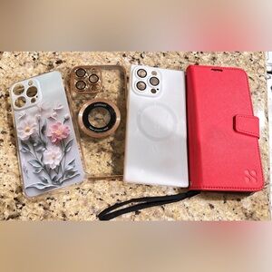 Red Leather Safesleeve iphone case for iPhone 14 Pro Max. Excellent Condition!